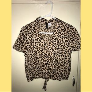 H&M Leopard/Cheetah Print Crop Top